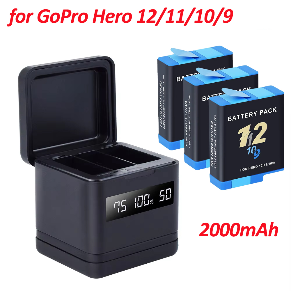 Gopro Action Camera Hero 12 Black - PALO Battery for GoPro Hero 10