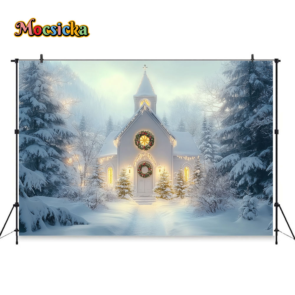 Mocsicka White Christmas Churc - Photography Lighting White Background 评论和价格