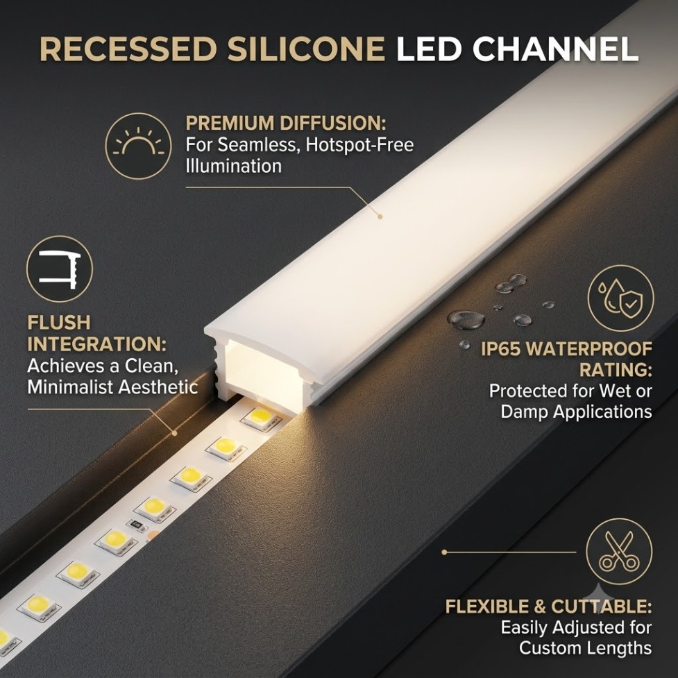 Recessed White Silicone Tube L - Diffusion Material Roll 评论和价格
