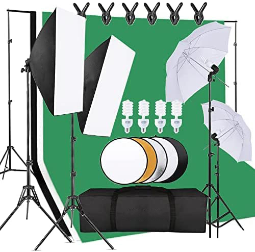 Cost-effective  Photo Studio E - Photography Lighting Kit With Backdrop 评论和价格