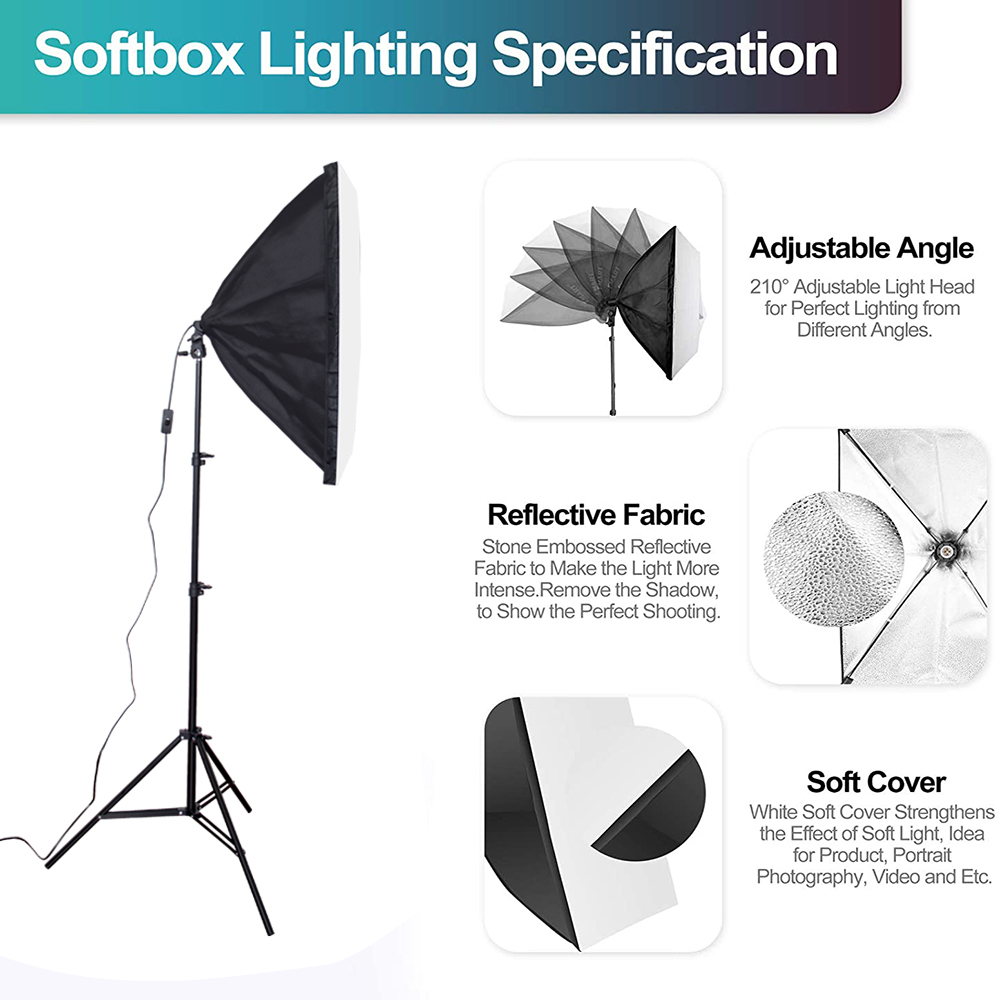 Cost-effective  Photo Studio E - Photography Lighting Kit With Backdrop 评论和价格