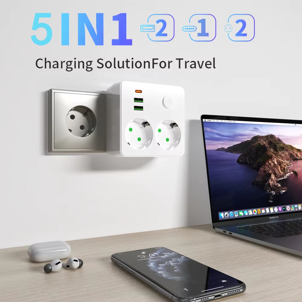EU Plug Outlet 2 Sockets Multi - Photography Lighting Uk 评论和价格