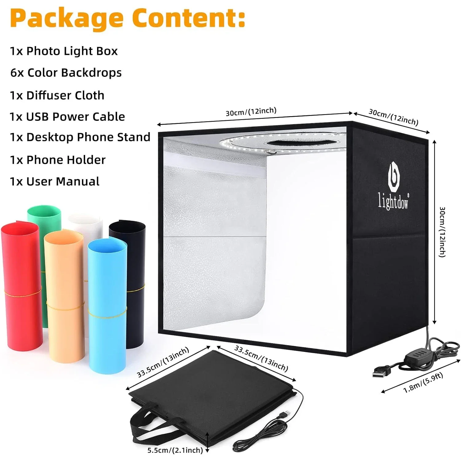 Lightdow Dimmable Photo Box LE - Photography Lighting Kit With Backdrop 评论和价格
