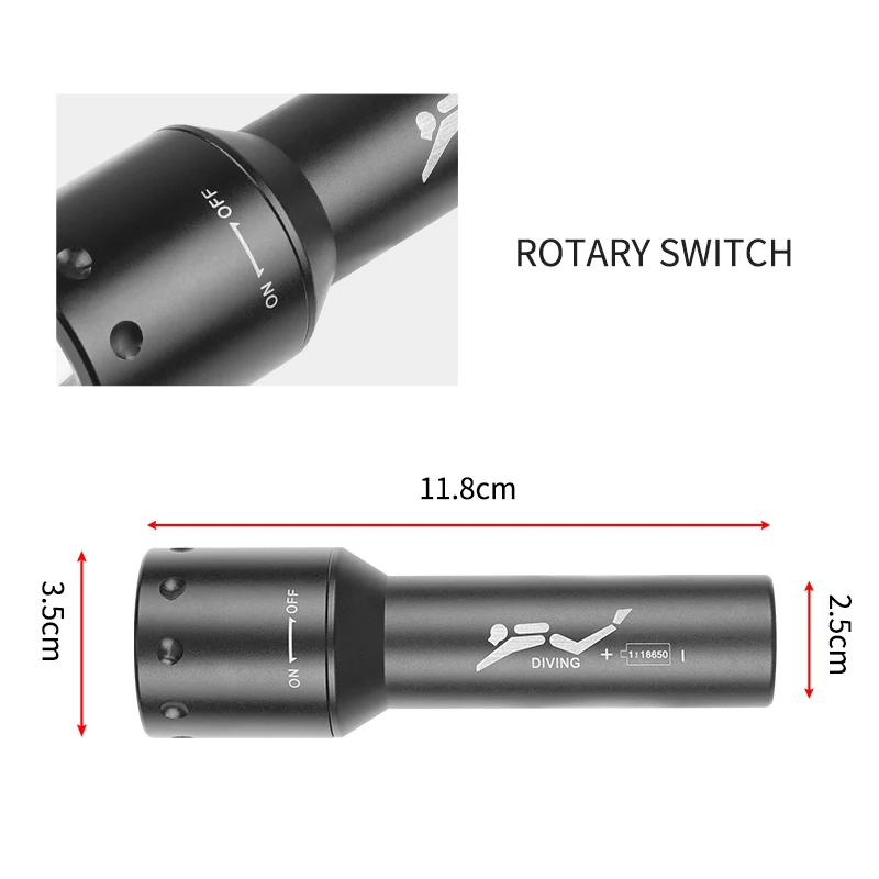 New T6 LED Diving Torch Long-R - Photography Of Lighting 评论和价格