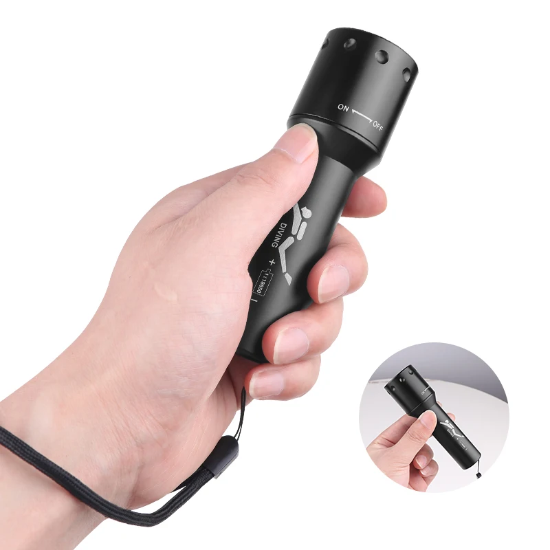 New T6 LED Diving Torch Long-R - Photography Of Lighting 评论和价格