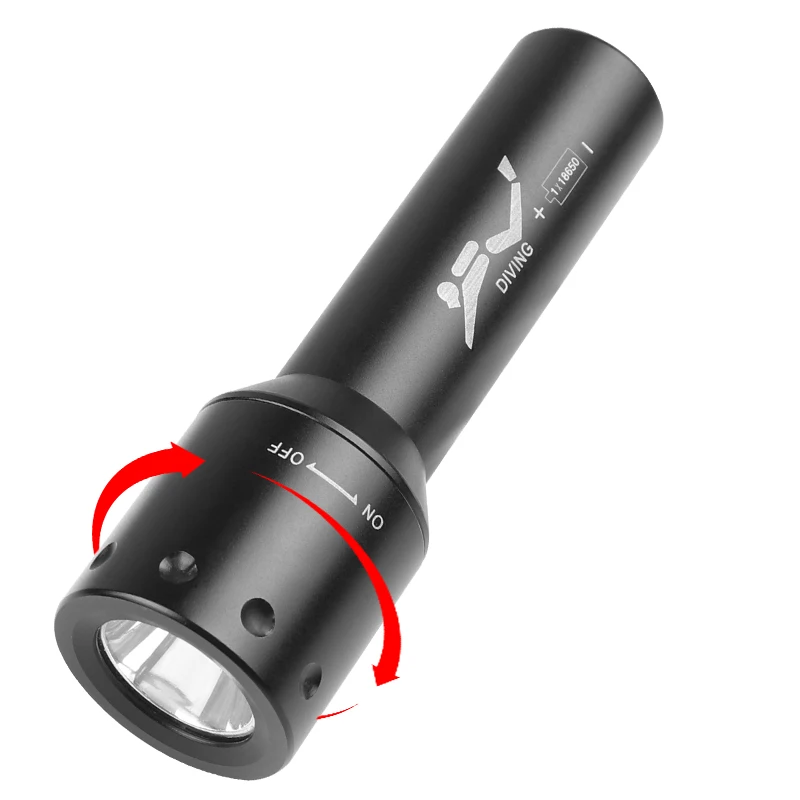 New T6 LED Diving Torch Long-R - Photography Of Lighting 评论和价格